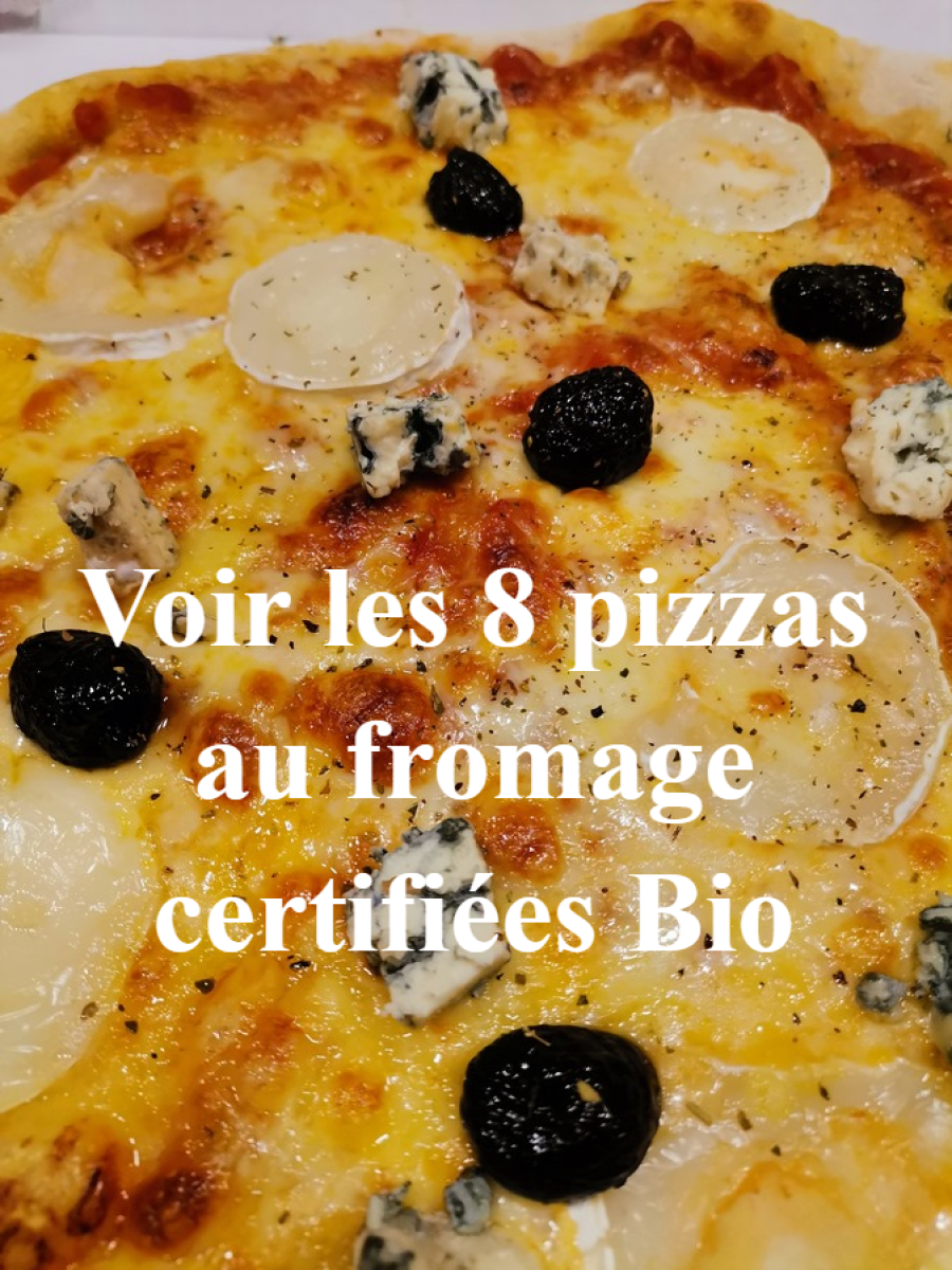Voir les 8 pizzas au fromages certifiées Bio