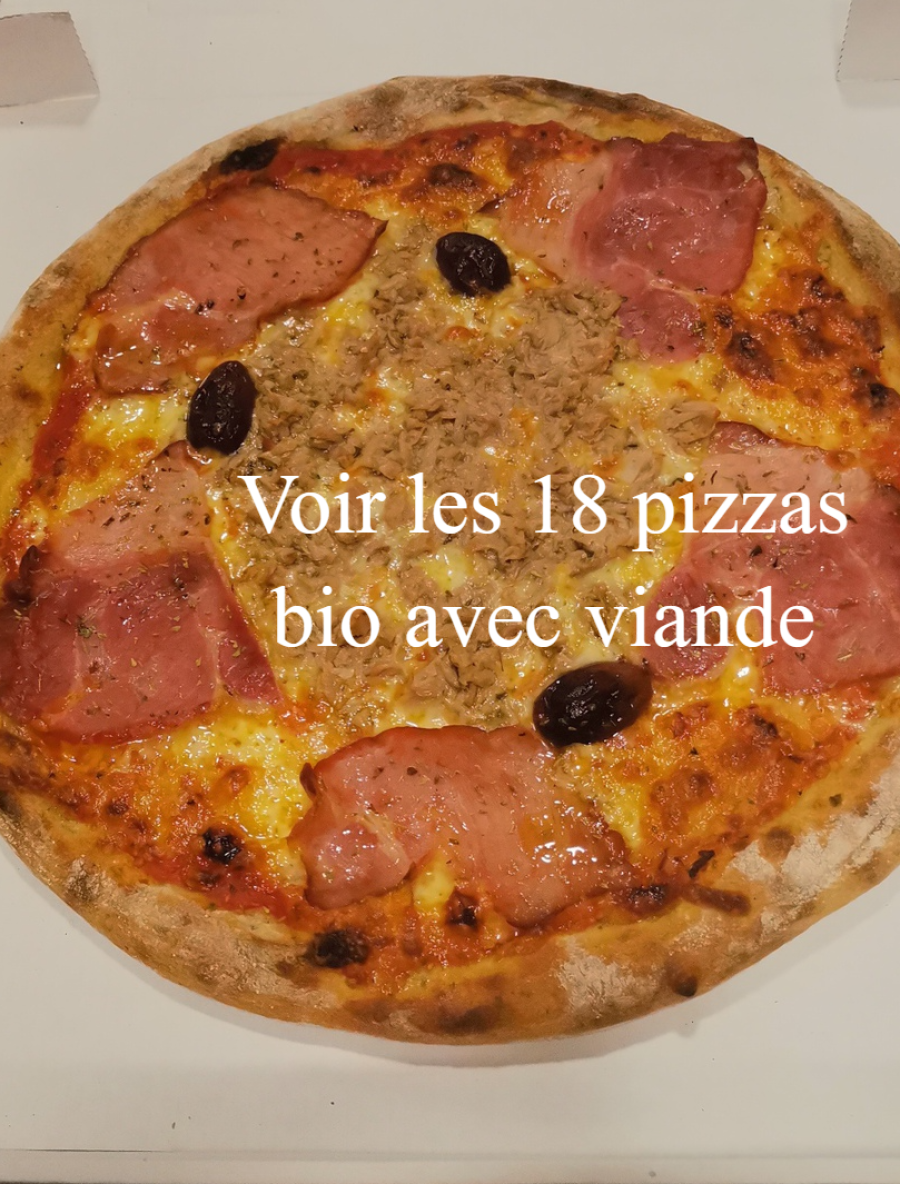 Voir les 18 pizzas à la viande certifiées Bio